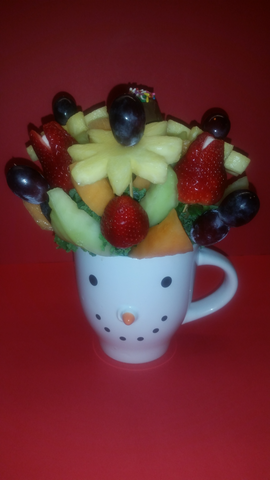 Snowman Mug Of Edible Fruit